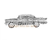 Classic Car Art 1957 Chevy Bel Air Calligram Typography Art Print, Old School Car Calligraphy Illustration, Hot Rod Art Prints
