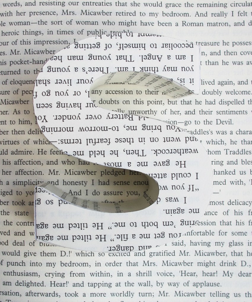 Great S-pectatons - 3D letter S from repurposed book