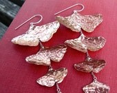 Cascading Hammered Ginkgo Leafs in Copper - E554 or Bronze - E555