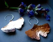 Lg Hammered Ginkgo Leaf in Copper - E539 or Bronze - E540