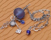 Woven Sterling Resin Necklace with Charms (NPS003)