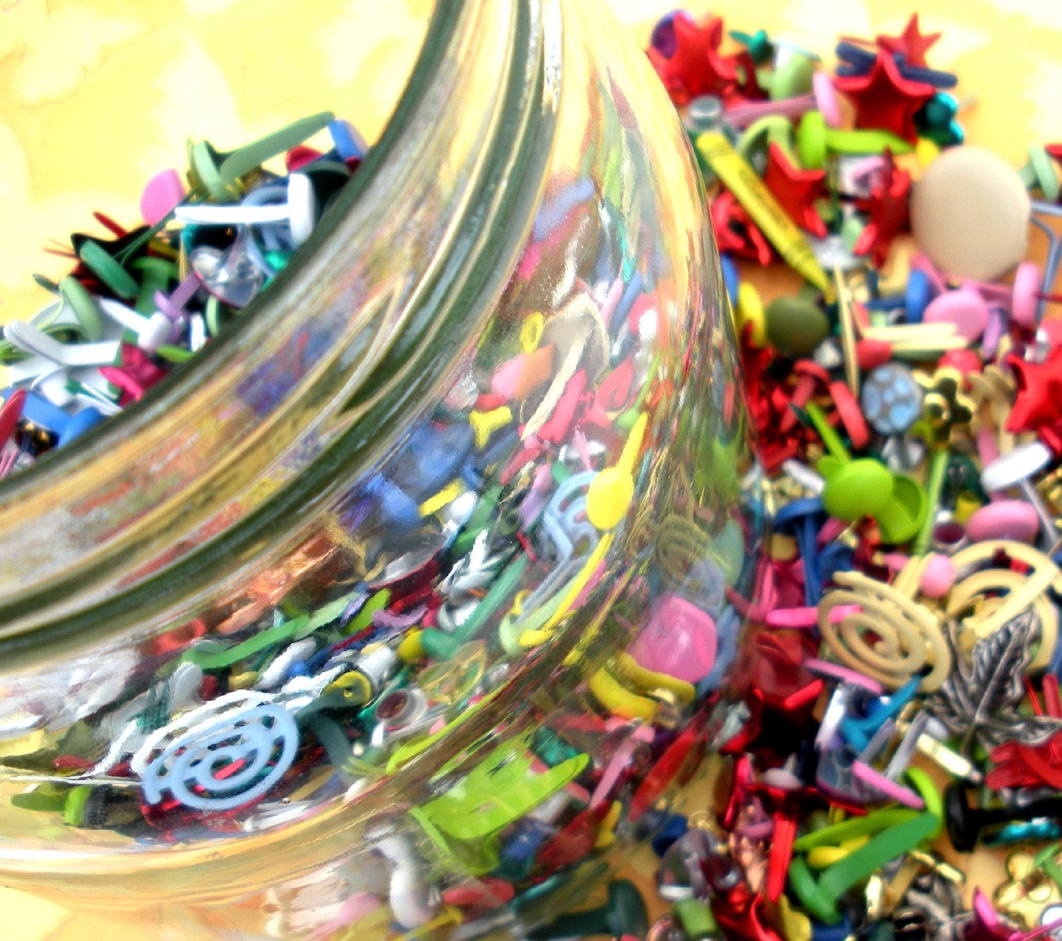 A 'Goodie bag' of brads and eyelets - 25 including novelty, large and metallic