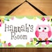 Owls Love Flowers Hair Clip BOW HOLDER Girls Bedroom Wall Art Decor