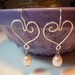 Wire Wrapped Hearts  With Freshwater Pearls Earrings by Debbie Renee