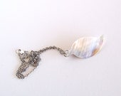 feather necklace - silver - vintage - recycled - pendant - rock n roll jewelry