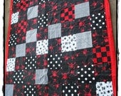 Custom Boy Baby or lap Quilt - in your choice of colours and style - name embroidery available on request