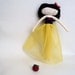 snow white rag doll - fairy tale princess cloth doll art cloth doll with crochet apple made to order