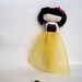 snow white rag doll - fairy tale princess cloth doll art cloth doll with crochet apple made to order