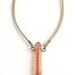 The May Jewel Project - Crystal Pendant Necklace with Curved Brass Connectors on a 14kt Gold Filled Cable Chain - Pink Only