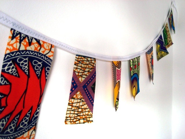 Party bunting African wax print garland 20 yards