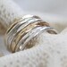 Stackable rings - hammered organic ring set of 7 mix metal rings