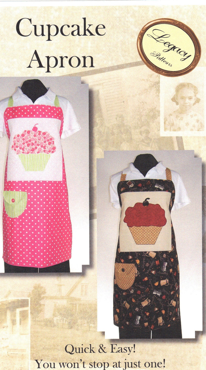 Cupcake Apron Pattern by Legacy Patterns - Free US Shipping