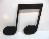 Black Wood Musical Note  -  Music Double Note -  Wall Decor - Wooden Sign