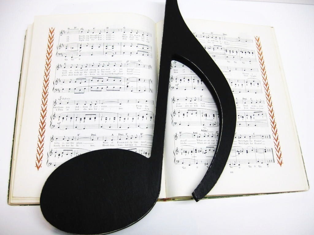 Black Wood Musical Note Eighth Note - Wall Decor - 15 inches - Wood Music Note Sign