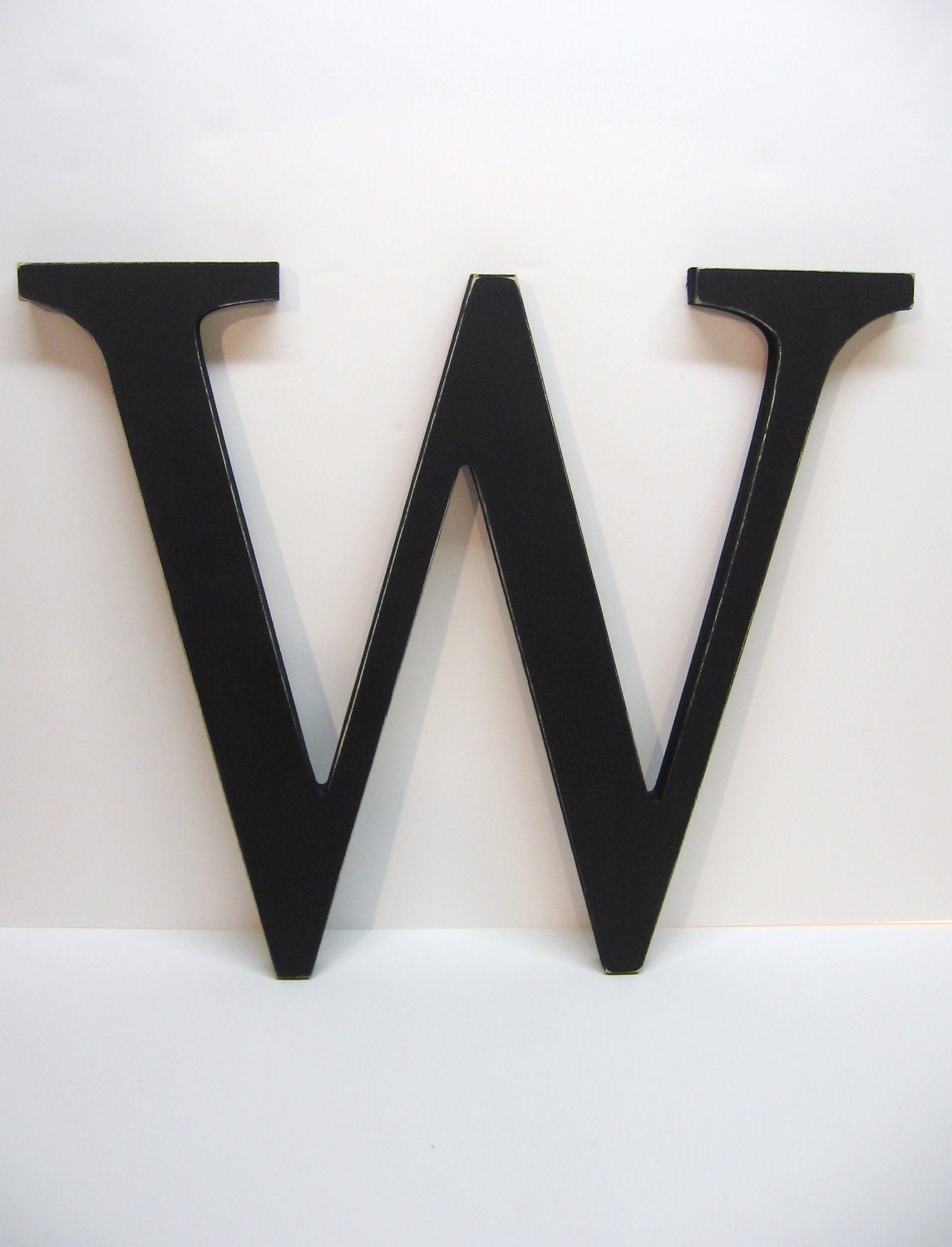 Wood Letter W Sign - 15 Inch - Painted Black - Distressed - Initial - Monogram - Personalized - Wall Decor - Wedding Decor - Shower Gift