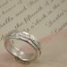 His or Her Fine Silver Textured Ribbon Wedding Band Ring - Size 7 3/4 - Free Shipping to USA