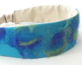 Teal Headband - Felted Wool - Winter - Skiing - Blue -  Adult - Teen