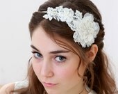 Lace headband - bridal headband, wedding headpiece, wedding hair, fascinator
