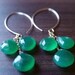 Green Onyx Cluster Earrings 14k Gold