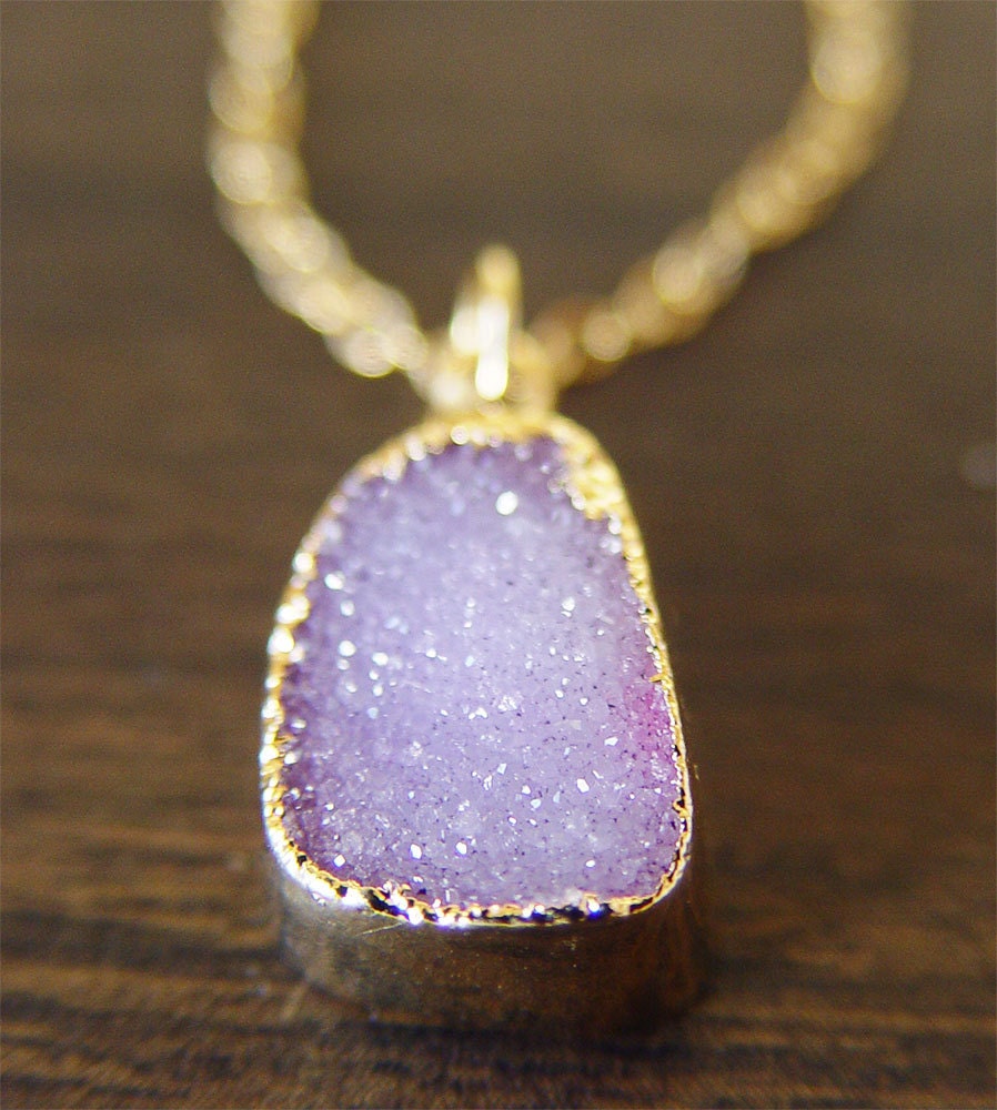 Lilac amethyst druzy Necklace