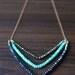 Chevron Pyrite Turquoise Necklace 14k Gold