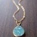 Teal Druzy Gold Necklace