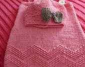 Handknit Bamboo Baby Jumper and Beret Set     READY TO SHIP   Size 6 to 9 months