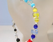 Autism Awareness Blue Yellow Navy Red Ribbon Beaded Bracelet