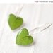 Green leaf earrings - Nature I heart - Heart earrings (E066)
