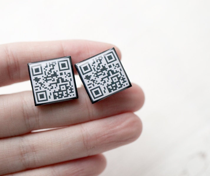 Personalized QR code cufflinks - Geek cufflinks (C019)