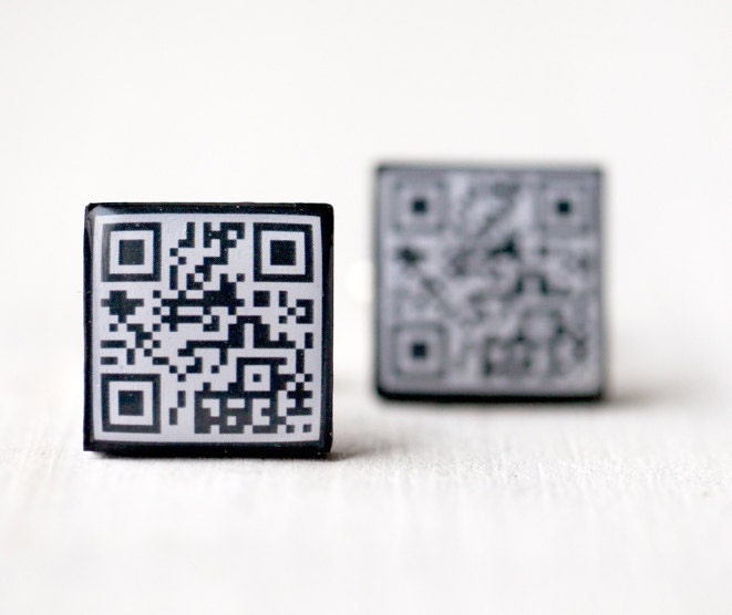 Personalized QR code cufflinks - Geek cufflinks (C019)