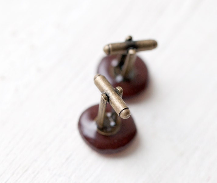 Men Cufflinks - Wood cufflinks - Rustic Wedding accessories (C002)