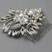 Wedding comb. Vintage style crystal pearl wedding bridal hair comb , Pearl bridal hair piece, Ivory pearl comb- Style 286