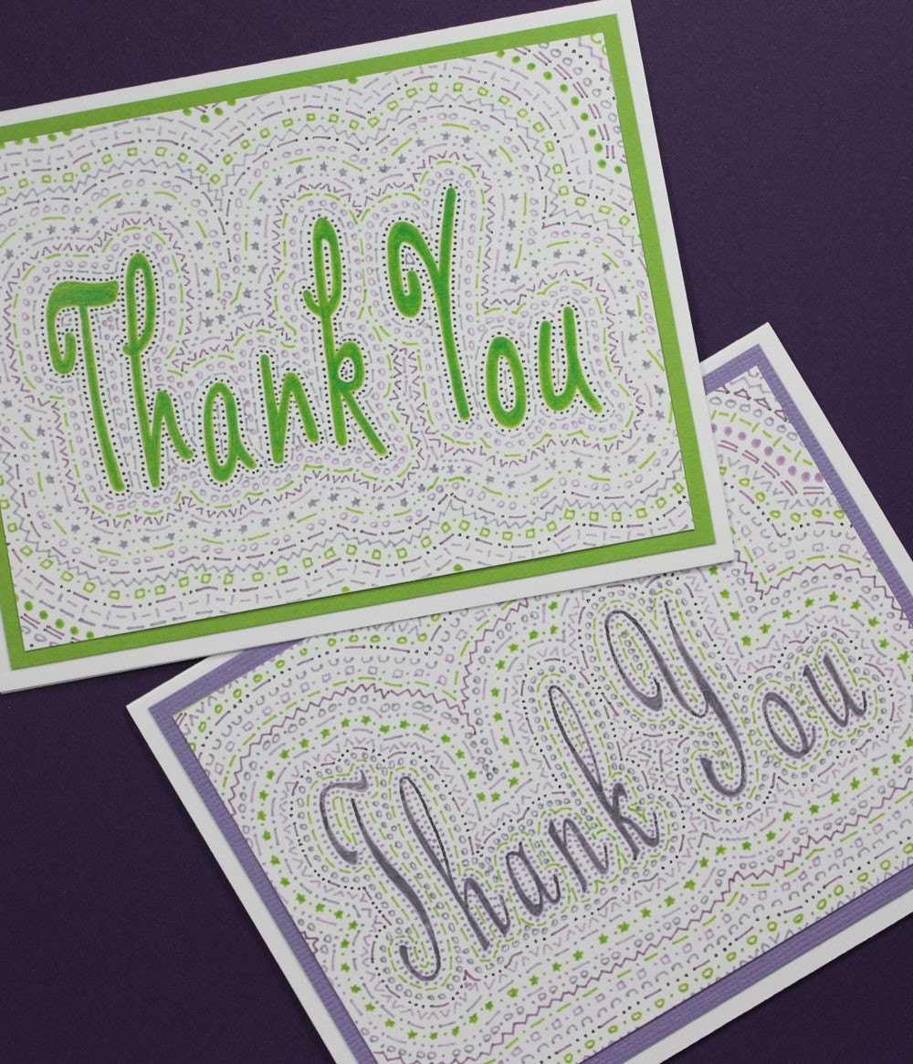 Thank You Cards (pkg of 4 cards) "Cultured Pearl" color scheme