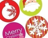Mod Christmas - Funky Rounds - (1x1) One Inch Pendant Images - BUY 2 GET 1 FREE - For magnets, buttons and pendants