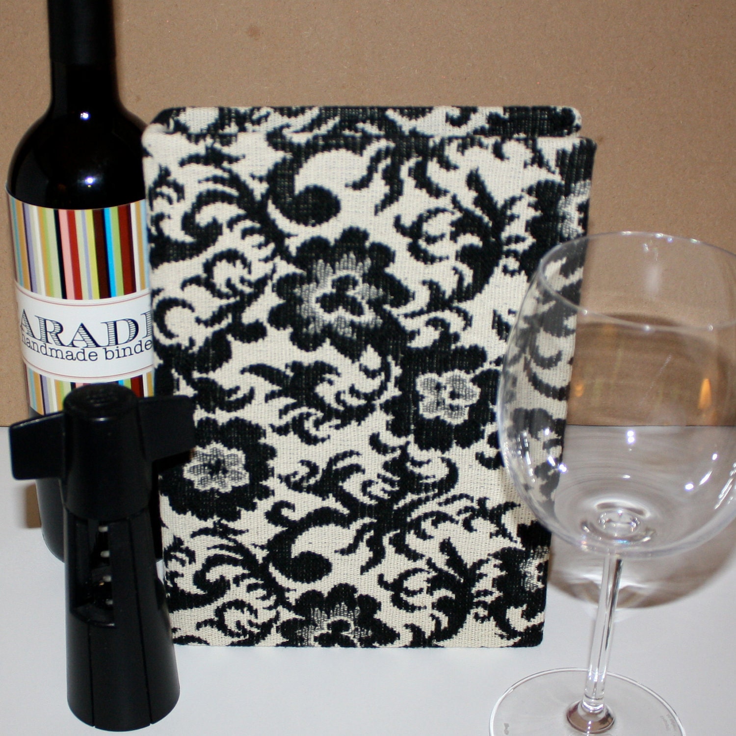 Black Floral Wine Journal... also in Faux Suede