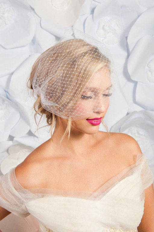 Double layer bandeau birdcage veil - Ready to ship