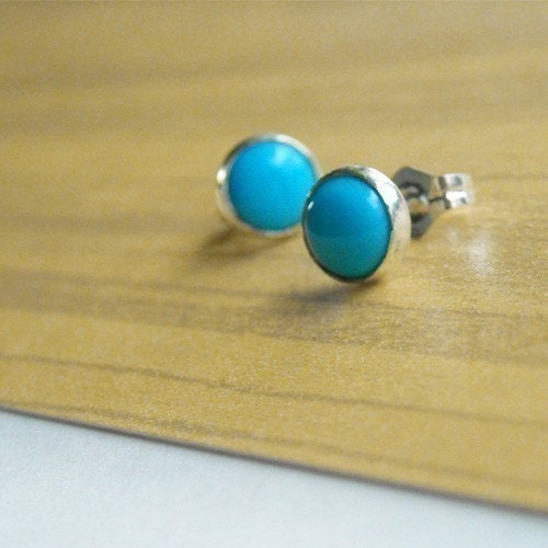 Turquoise and Sterling Post Earrings- Free Shipping