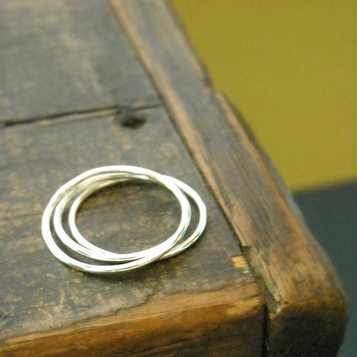 Three Everyday Stacking Rings Sterling- Free Shipping