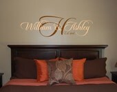 Vinyl Wall Decal His and Hers Established Monogram