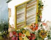 Watercolor - Summer House  - Painting Print - 8x10