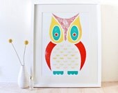 Owl Print, Screenprint, Poster