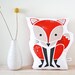 Sale, Half Off- Fox Pillow, Baby Toy, Organic Cotton, Decorative Pillow