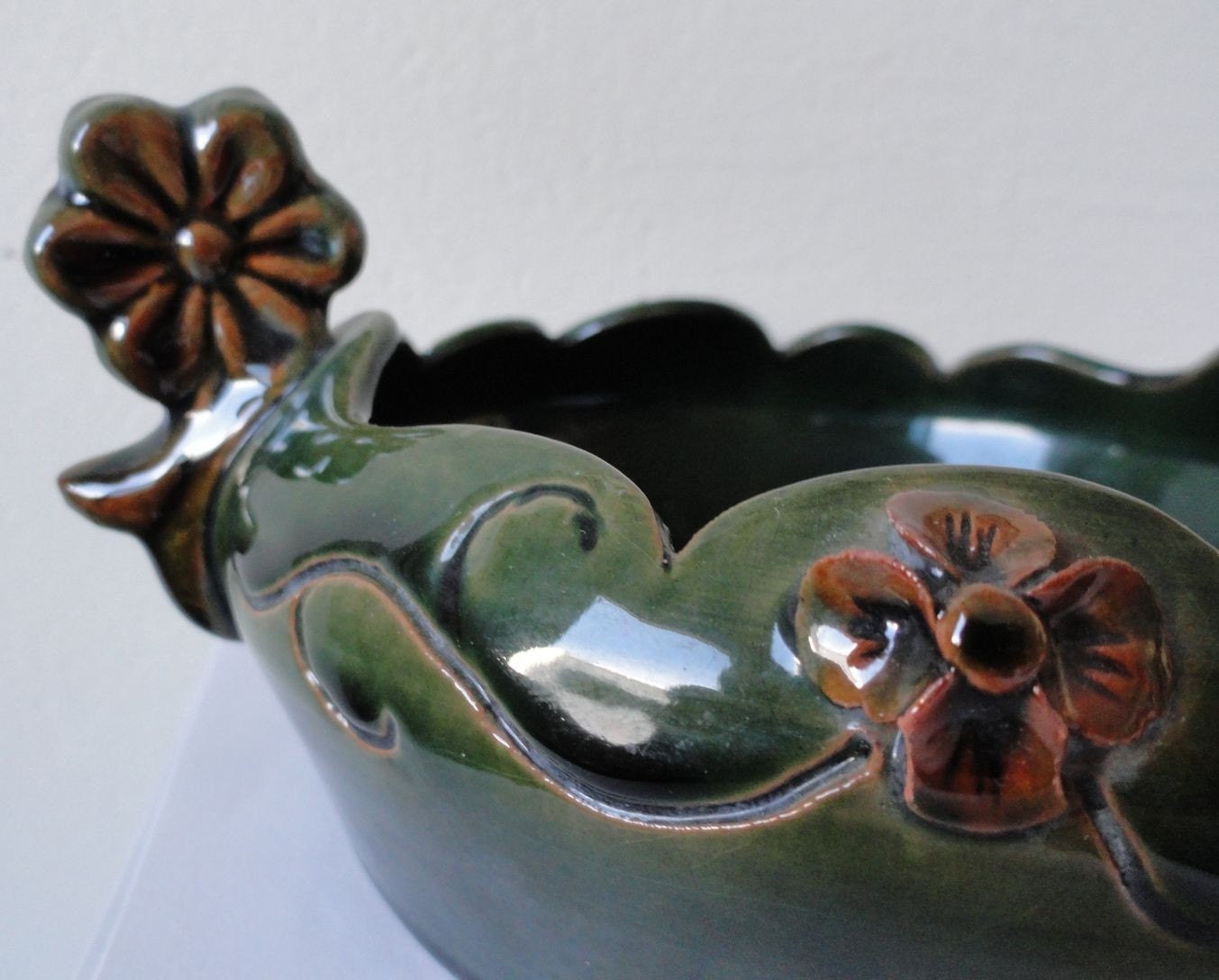Vintage Flower Pot Planter Green
