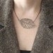 Sideways  Leaf Necklace -  Antique Brass Filigree Leaf
