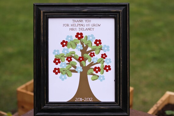Personalized Teacher Appreciation Tree - 8x10 Print (YEAR UPDATED TO 2012-2013)