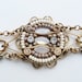 Bracelet, White, Cuff, Bridal, Wedding, Rhinestone, Moonstone, Mosaic, Mauve, Tribal, Native Inspired