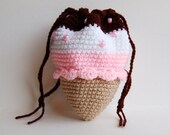 Ice Cream Cone Purse- Neopolitan Flavor