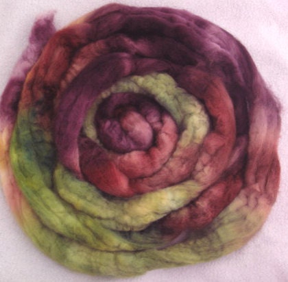 Hand dyed BFL top - 4 oz - Teresa
