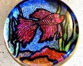 Glitter Red Beta Fish Paperweight